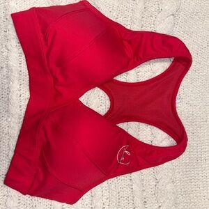 Ryderwear Red Sports Bra with Wide Straps and Supportive Design